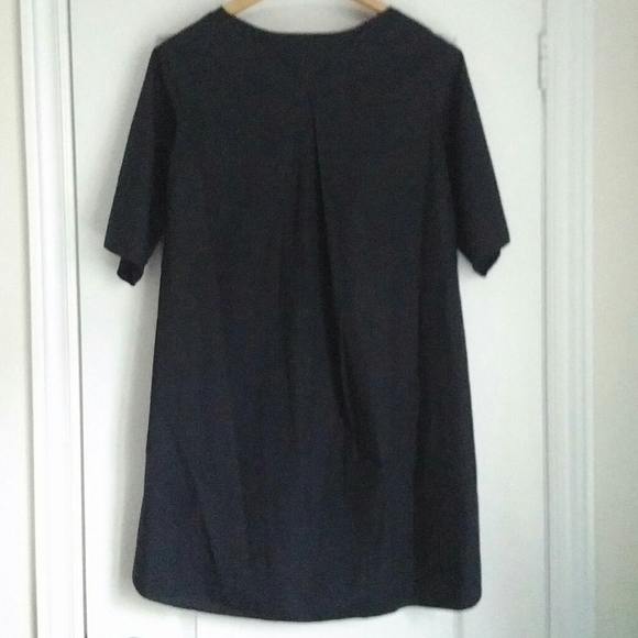 COS - soft cotton navy blue shirt dress - Picture 2 of 4